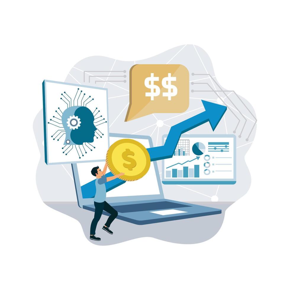 AI and finance investment illustration vector