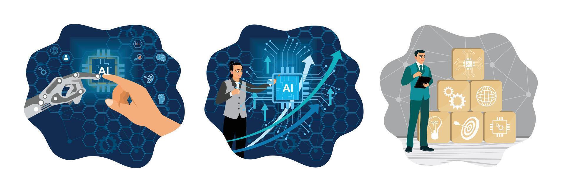 AI automation and innovation graphic illustration vector