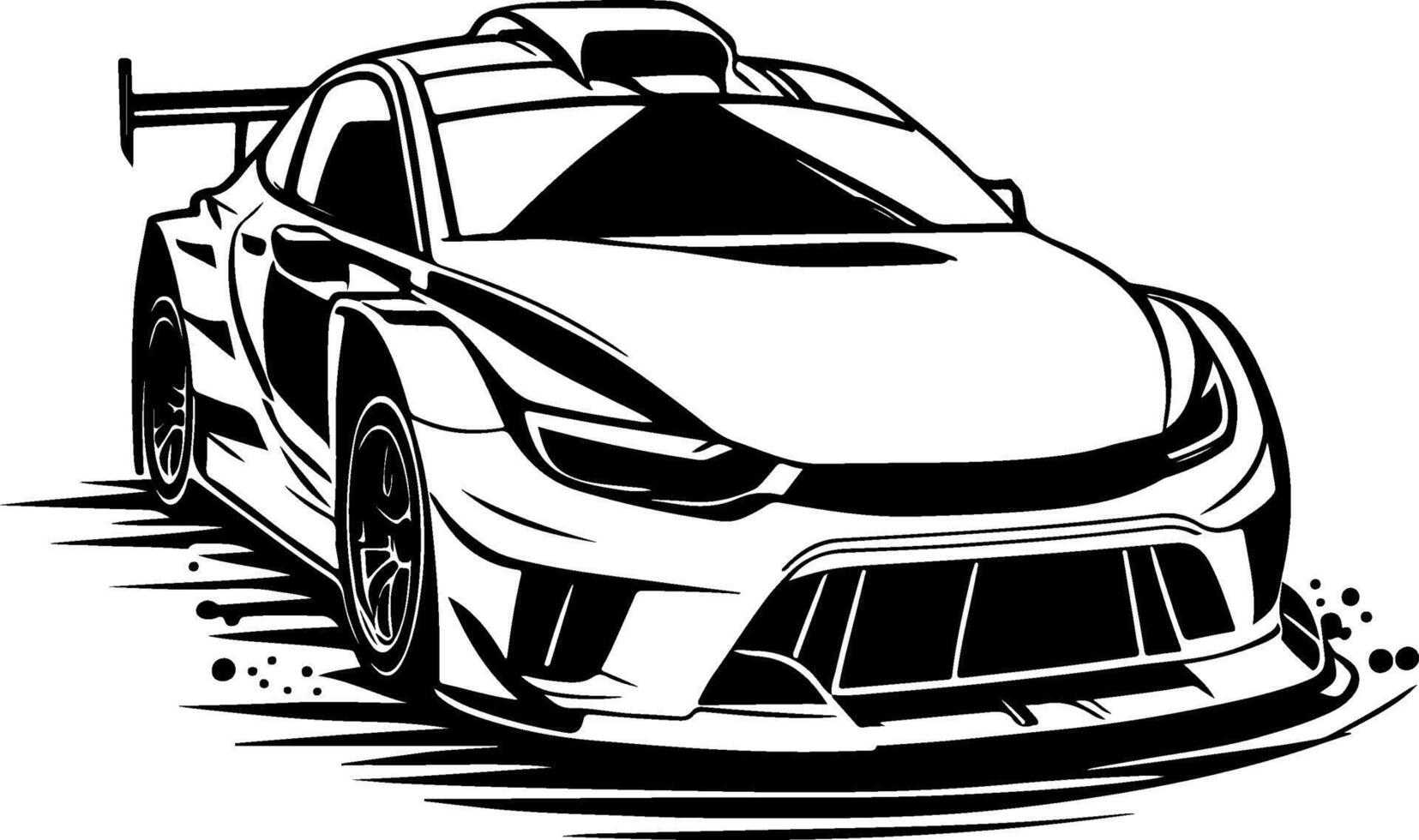 Rally racing car front view vector