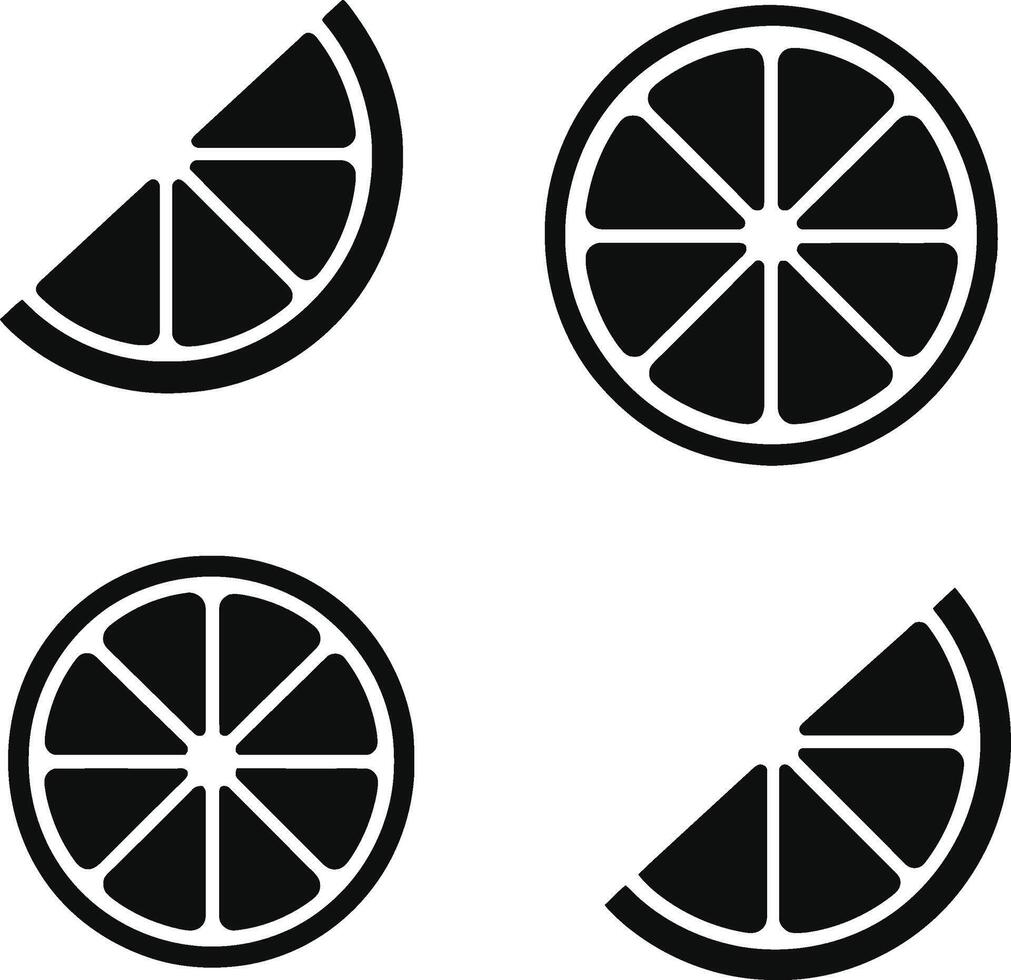 Editable Citrus Slice Icon Set vector