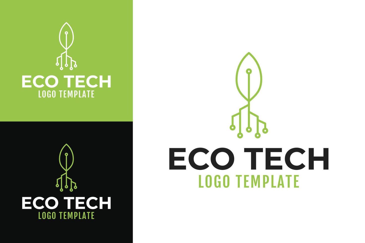 Eco tech logo design template illustration vector