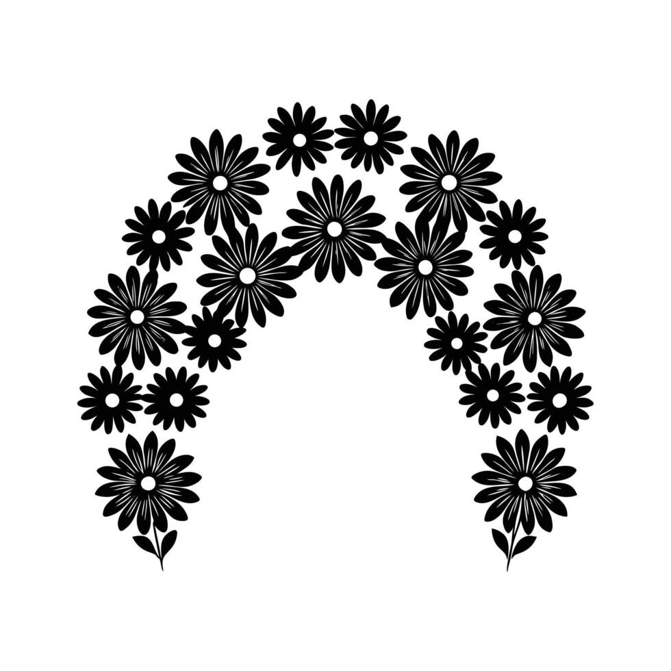 a black and white illustration of a flower arch vector