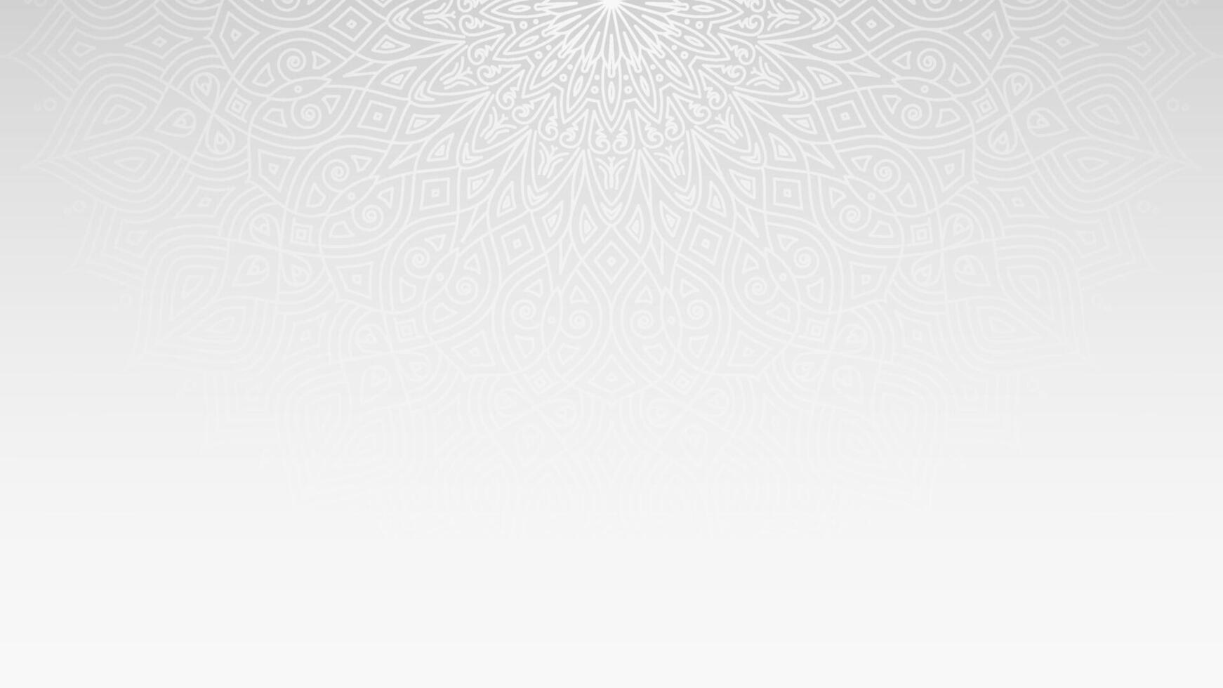 Elegant White Horizontal Background with a Subtle Mandala Design vector
