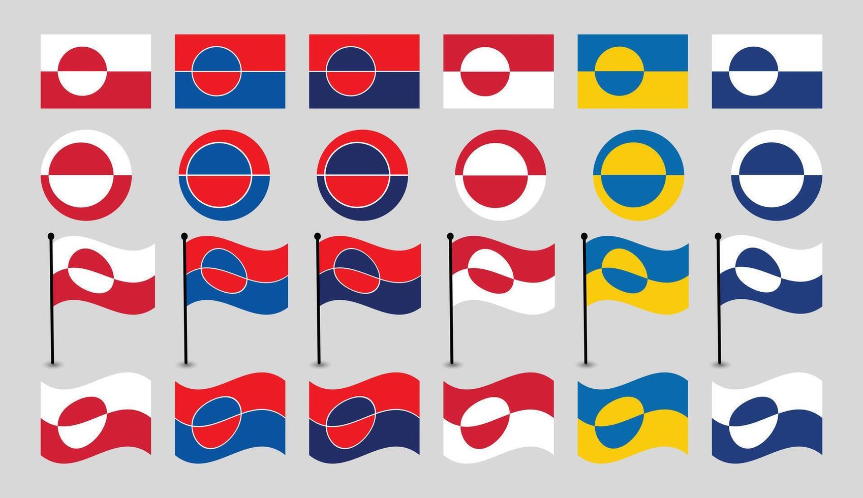 Collection of colorful national flags vector
