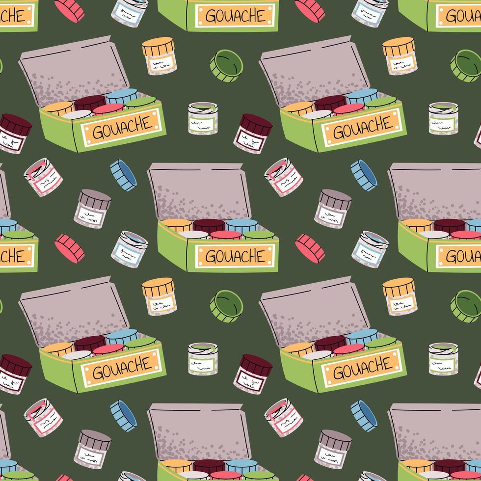 Gouache paint boxes and containers illustration vector