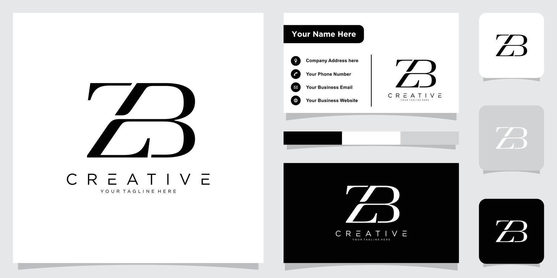 Initial ZB or BZ letter logo design vector