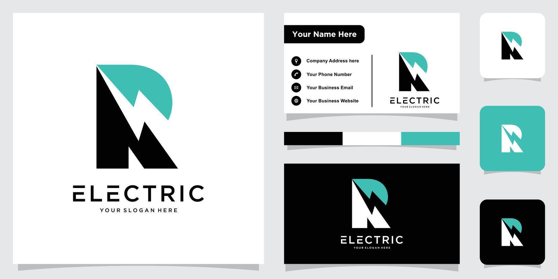 Electricity Logo Initial Letter R, creative Electricity logo letter R, R logo, Illustration. vector