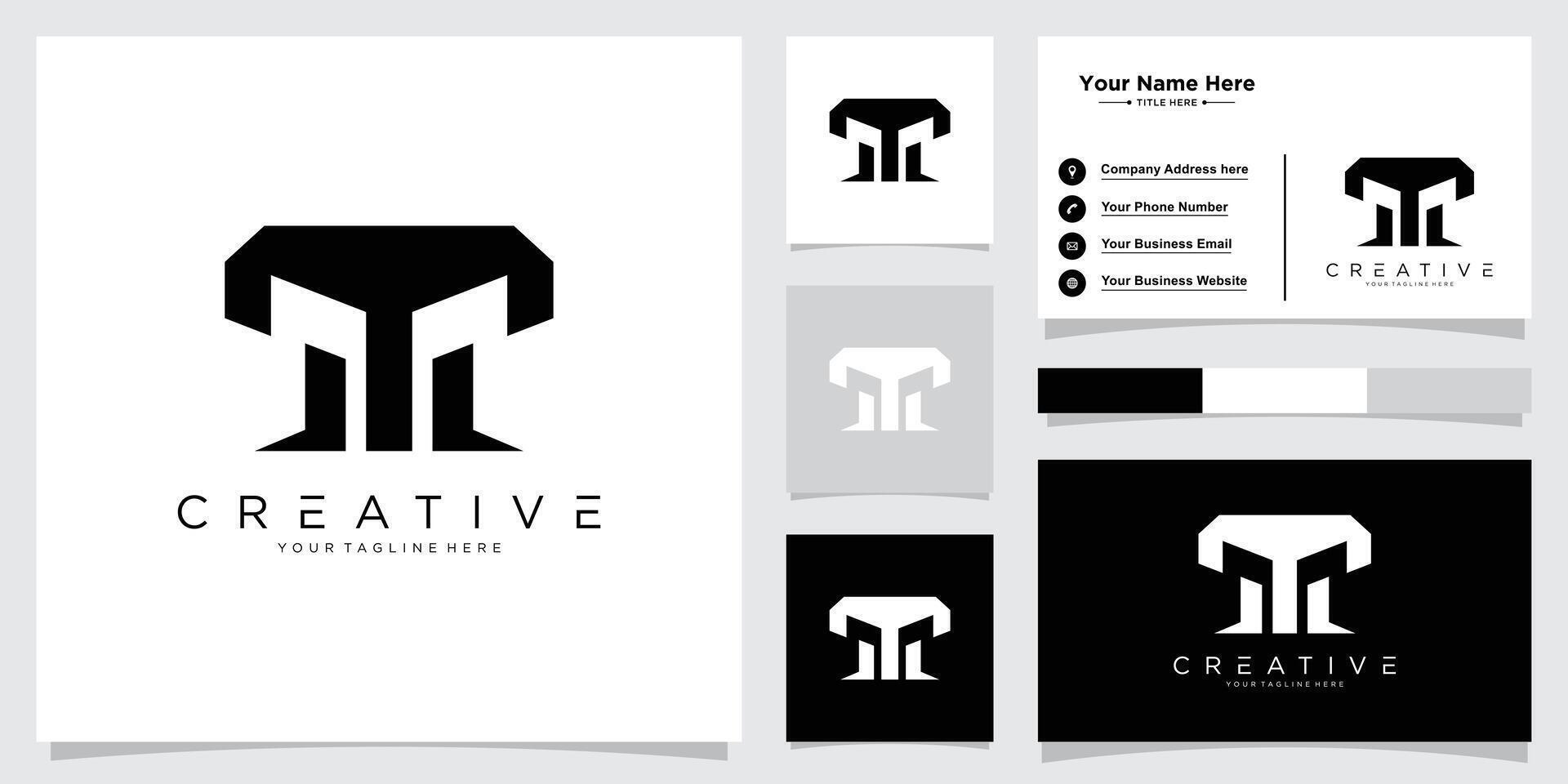Initial T letter logo design vector