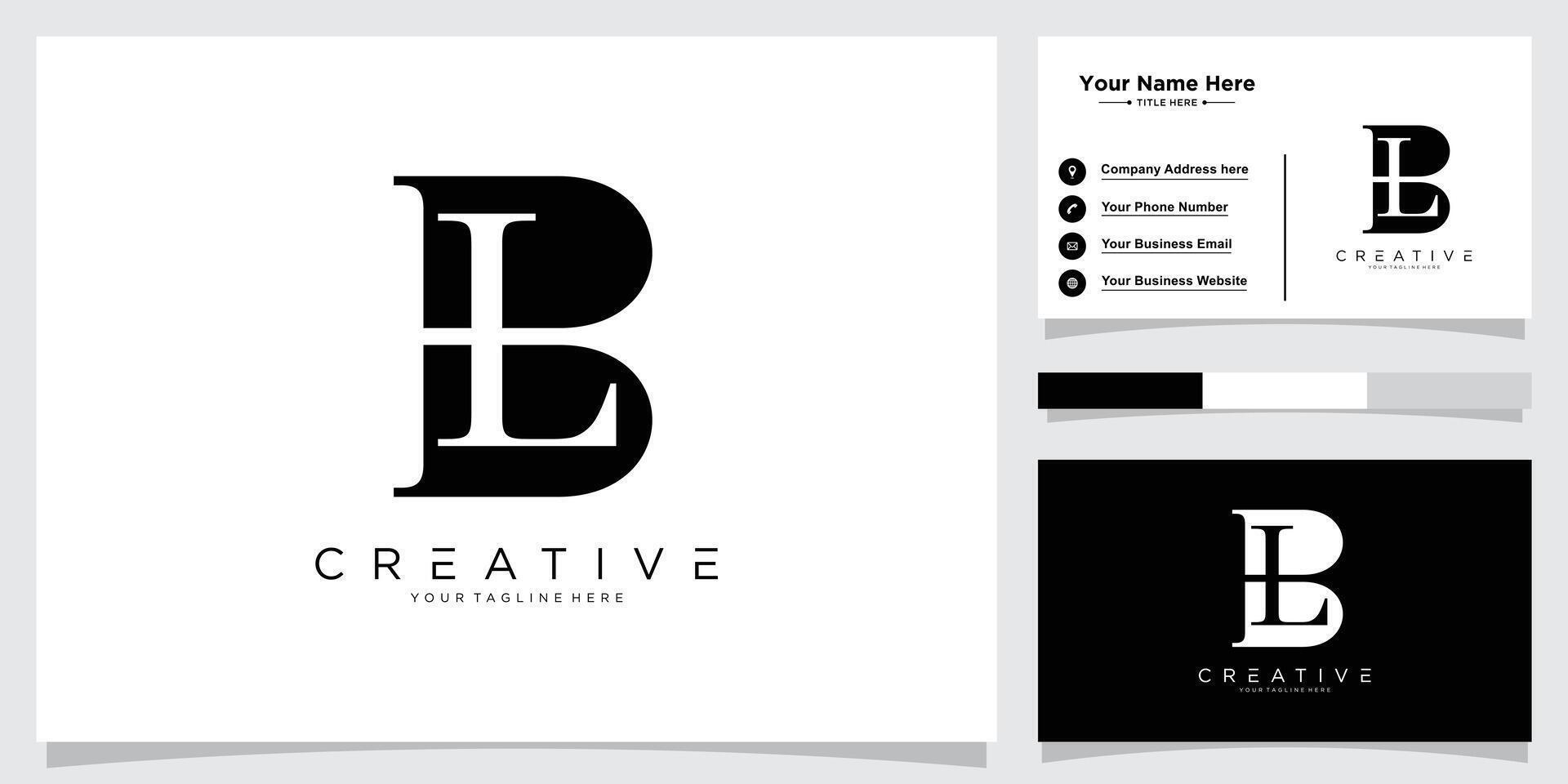 Initial BL or LB Logo Design template vector