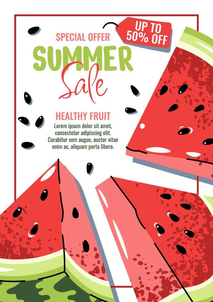 Watermelon slices summer sale vector