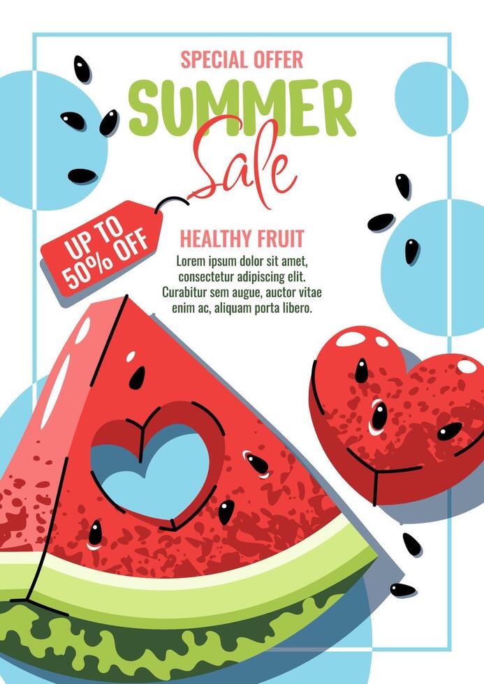 Watermelon summer sale poster vector
