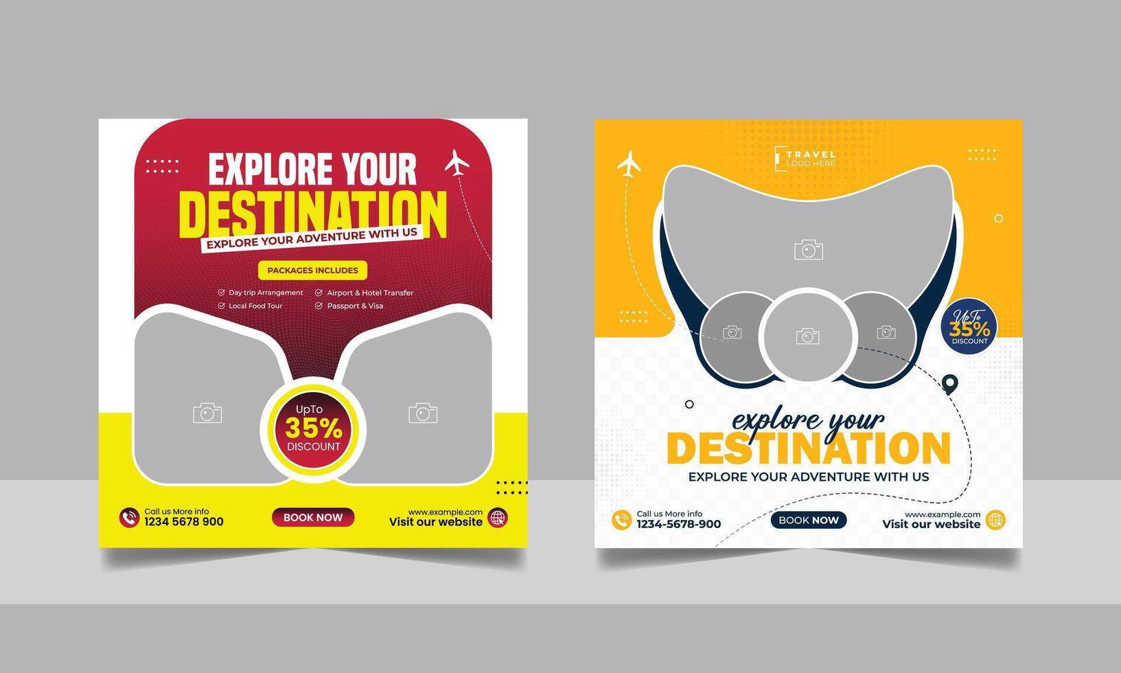 Travel advertisement with discounts vector