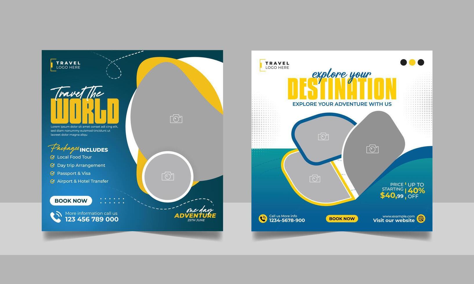 Travel package advertisement for adventures vector