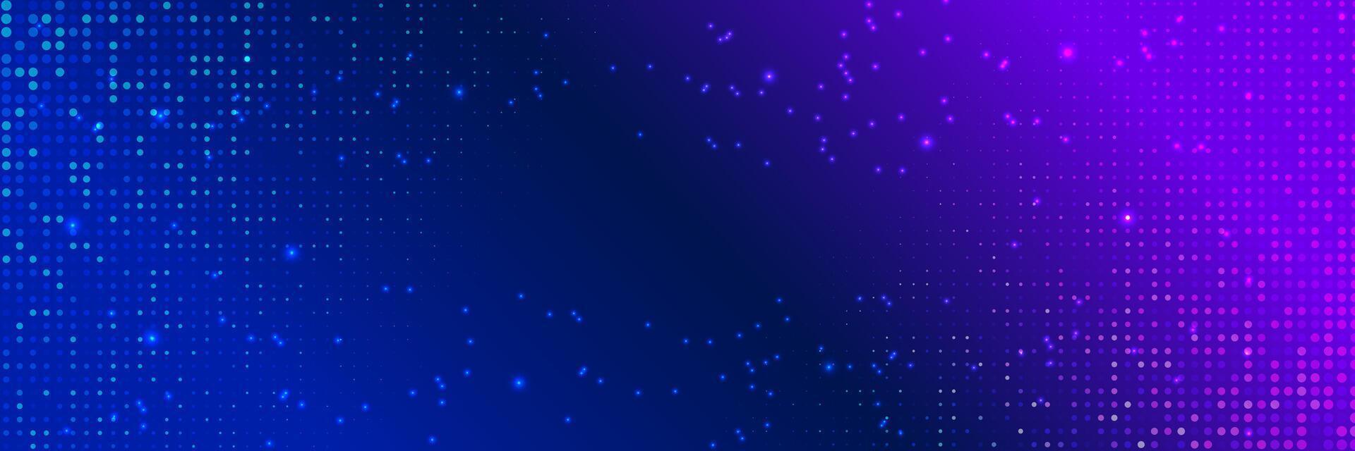 Abstract background with blue and purple glowing dots pattern. Perfect for digital graphics, modern web design, or technology-themed visuals vector