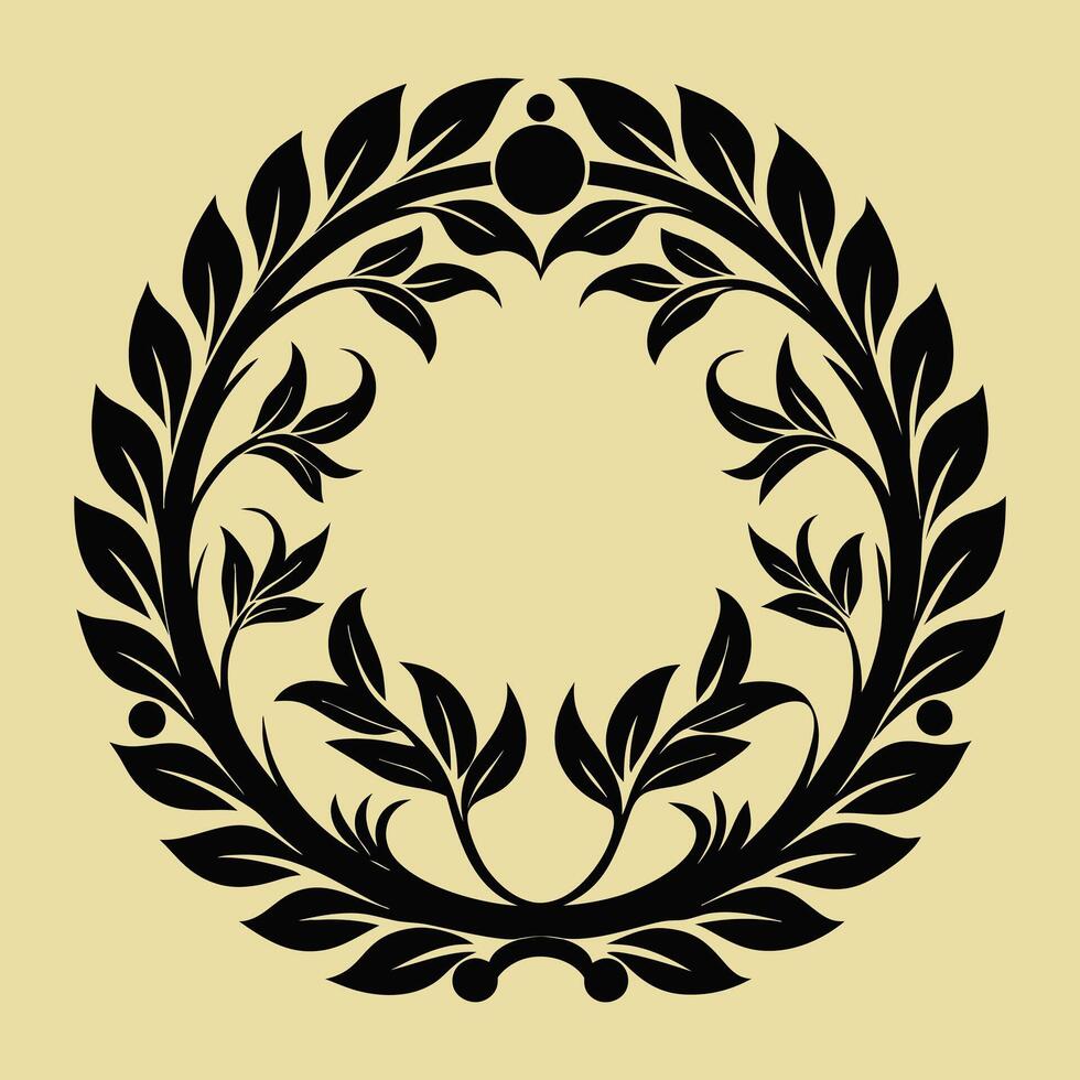 silhouette of a laurel wreath. vector