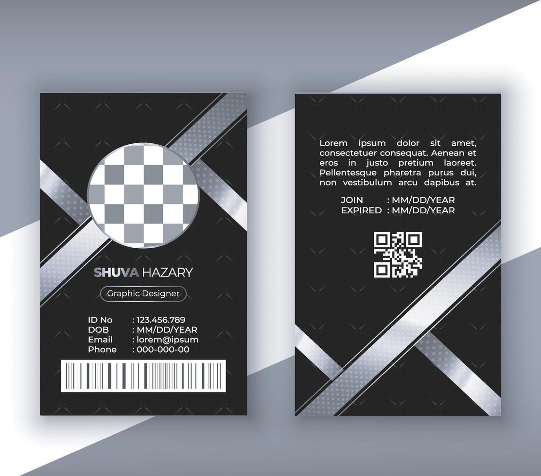 Personal conference contact id card vector