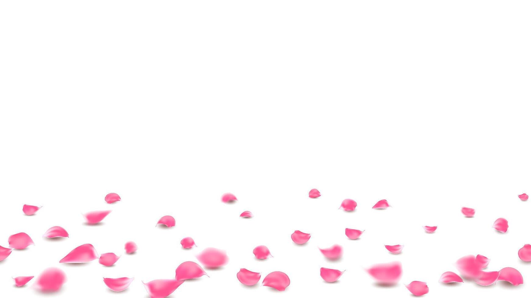 Lovely banner floral pastel pink color. Rose petals on floor background vector