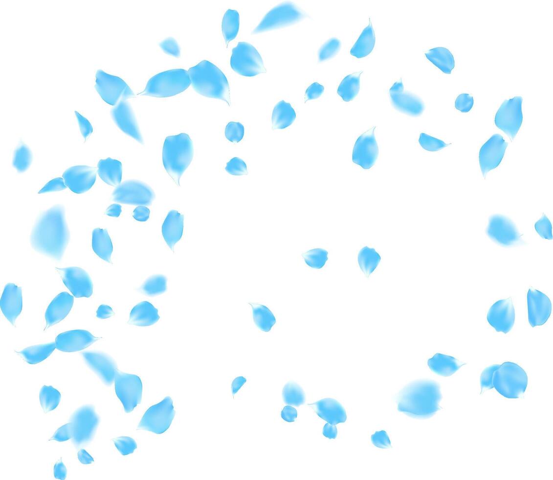 Curve swirl line illustration with rose petals blue color for Father day, wedding invitation vector