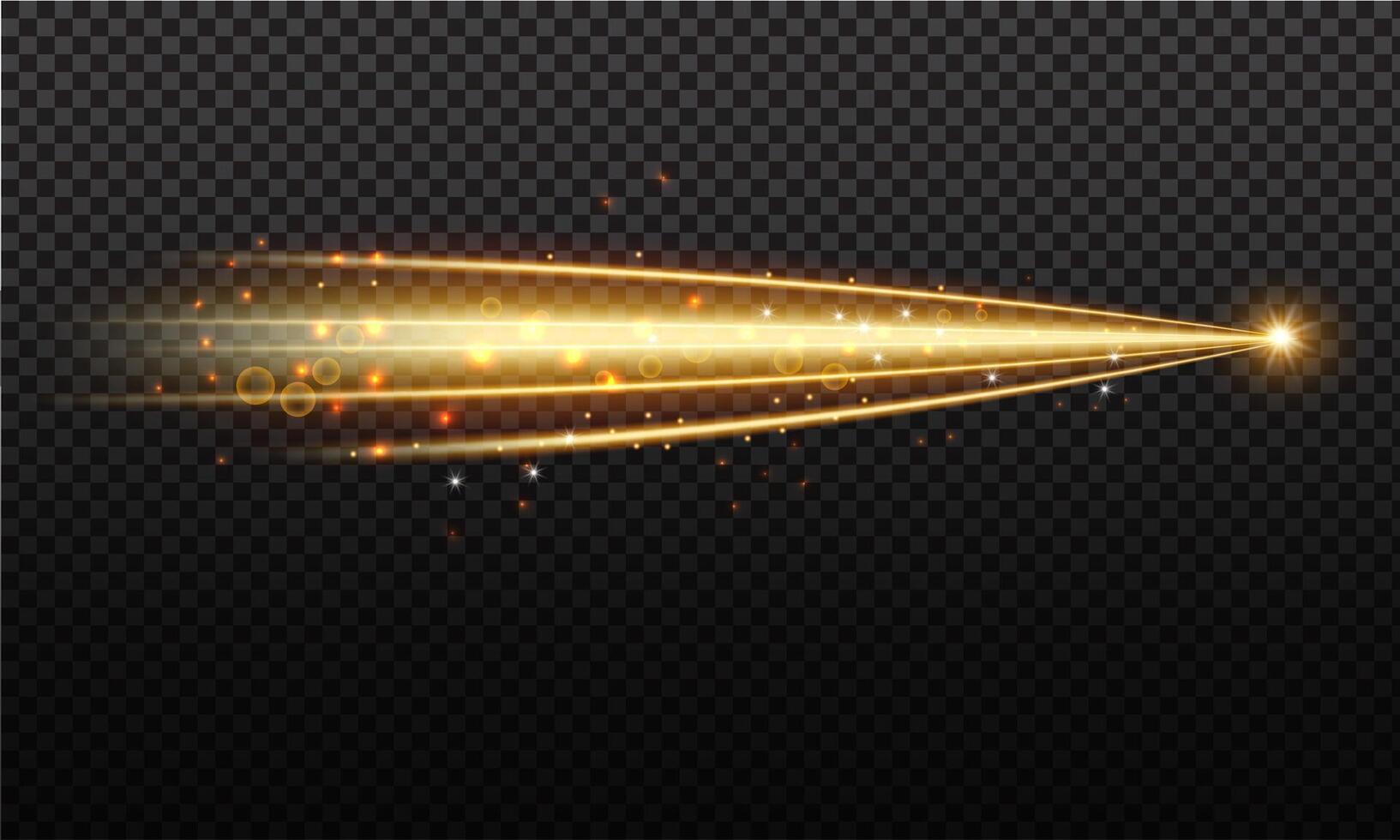Shiny Gold Trail with Luminescent Glow and Light Particles vector