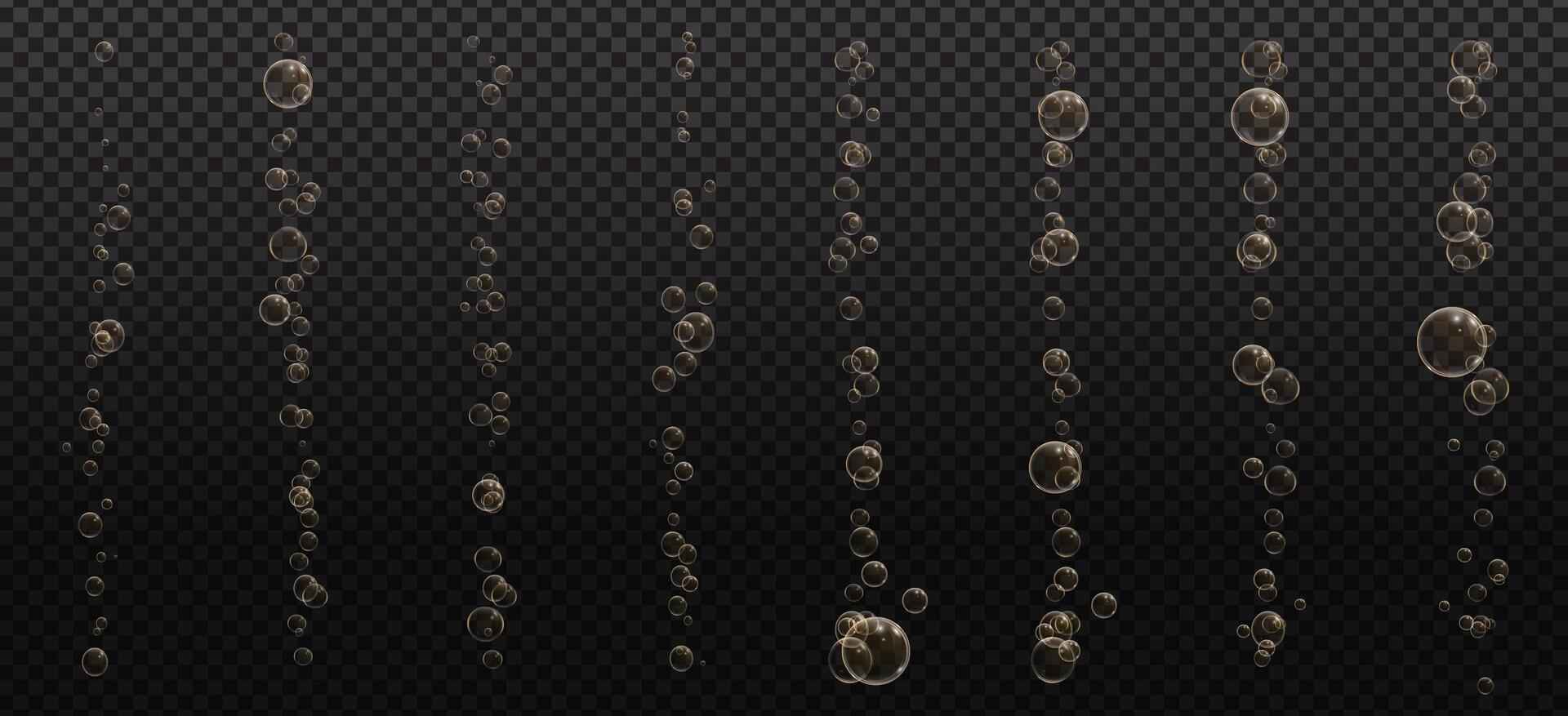 Golden Effervescent Bubbles with Fresh Sparkling Feel vector