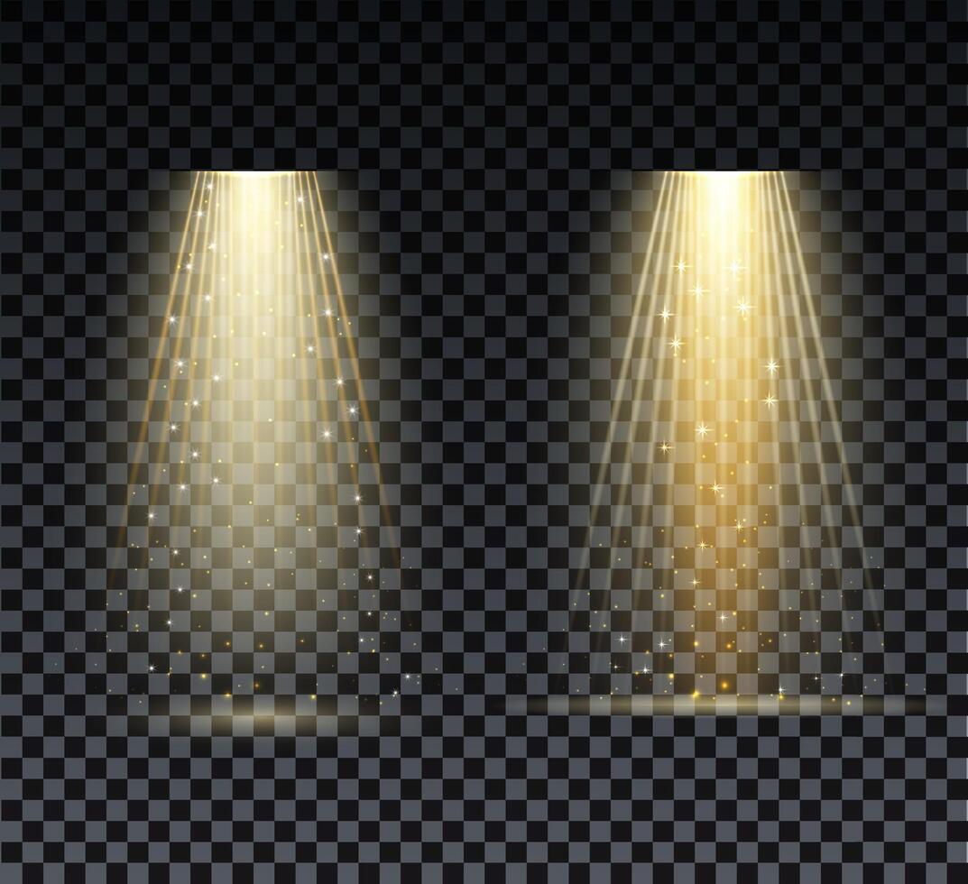 Bright Golden Stage Light with Glowing Focus Effect vector