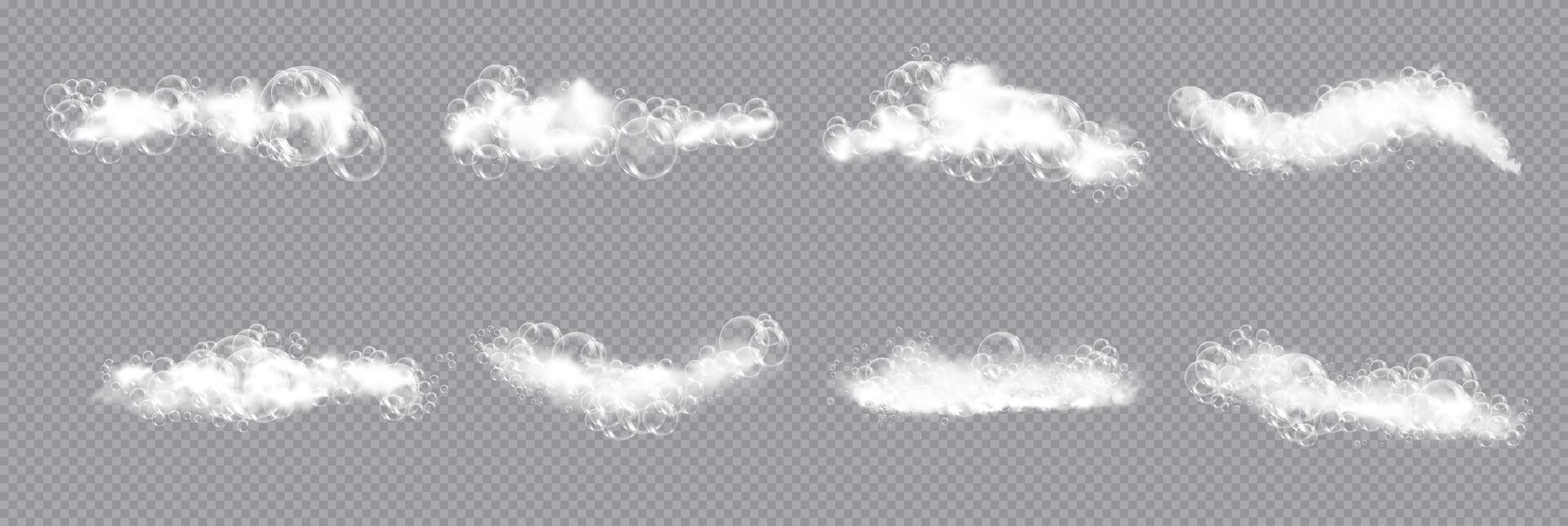 Soft Bath Bubbles and Lather Splash Set vector