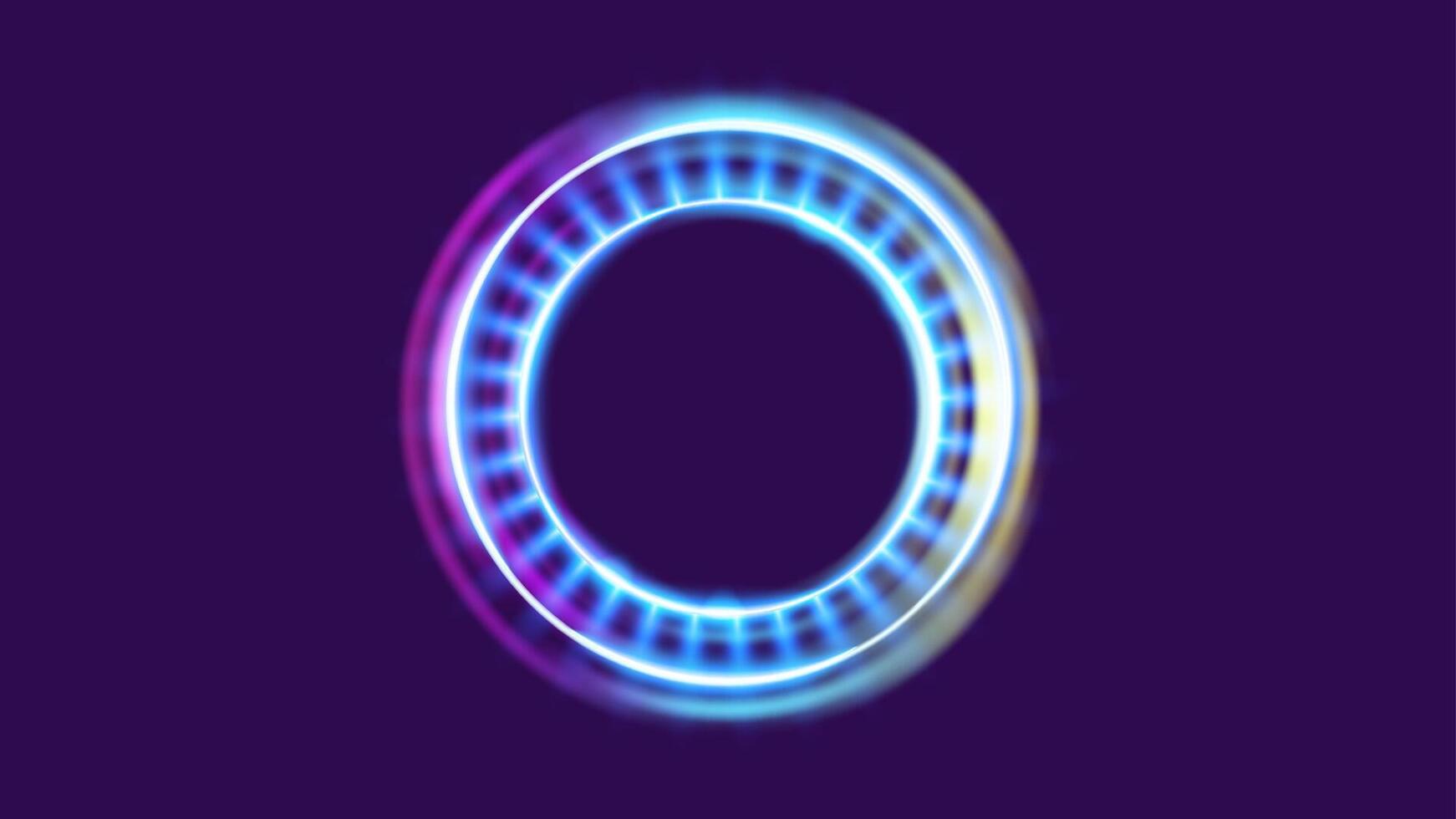 Glowing circular hologram portal effect vector