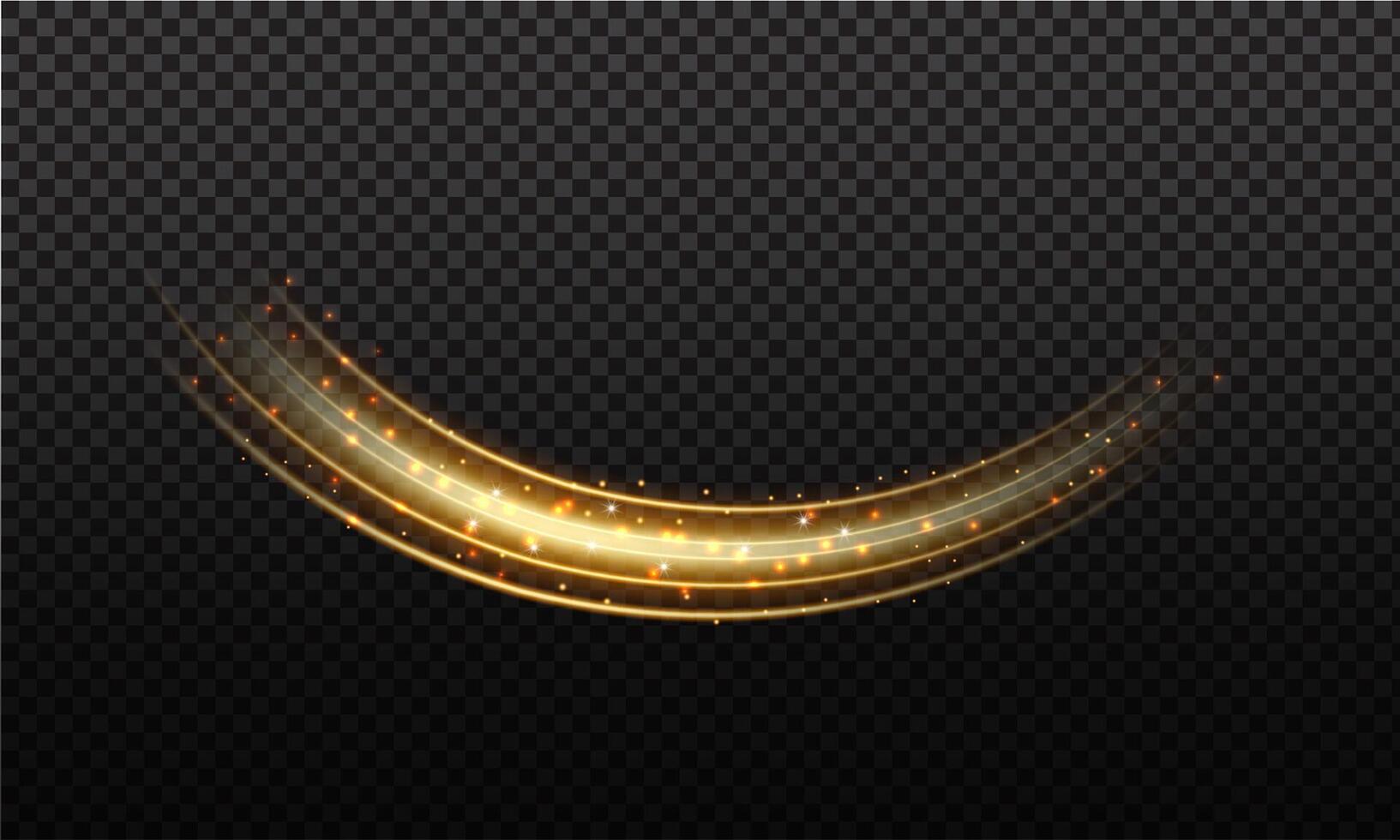 Bright Golden Swirl with Magic Sparkle Effects vector
