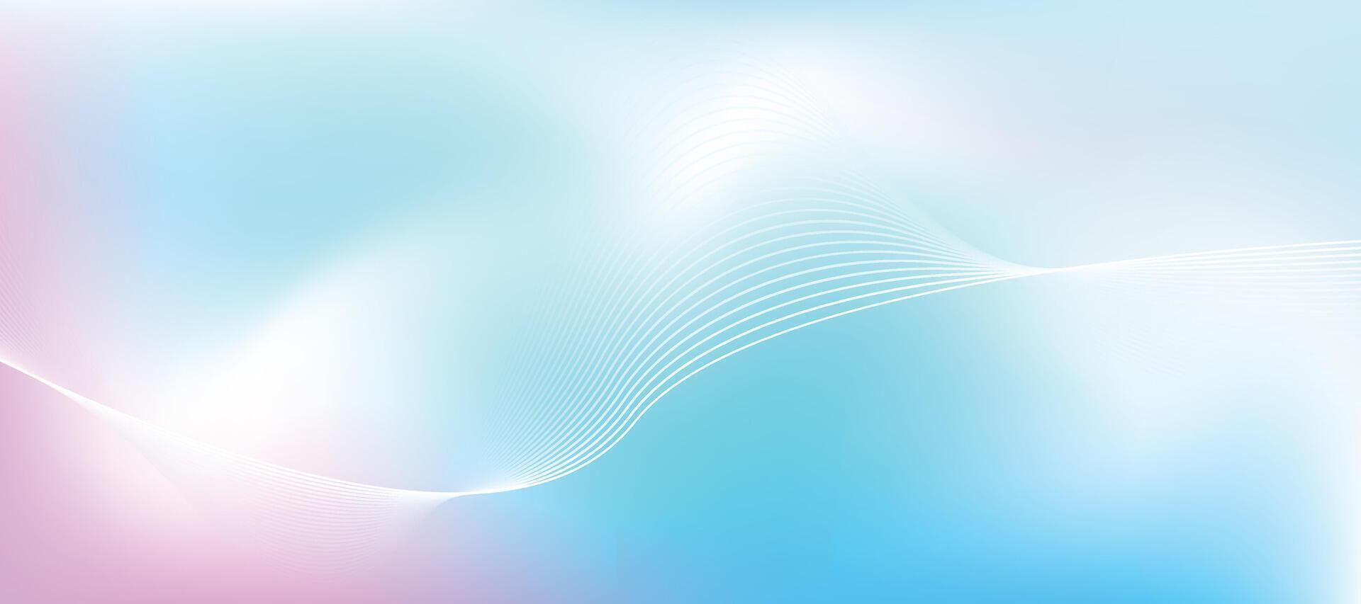 Soft Pastel Abstract Background with Wavy Lines and Light Gradient vector