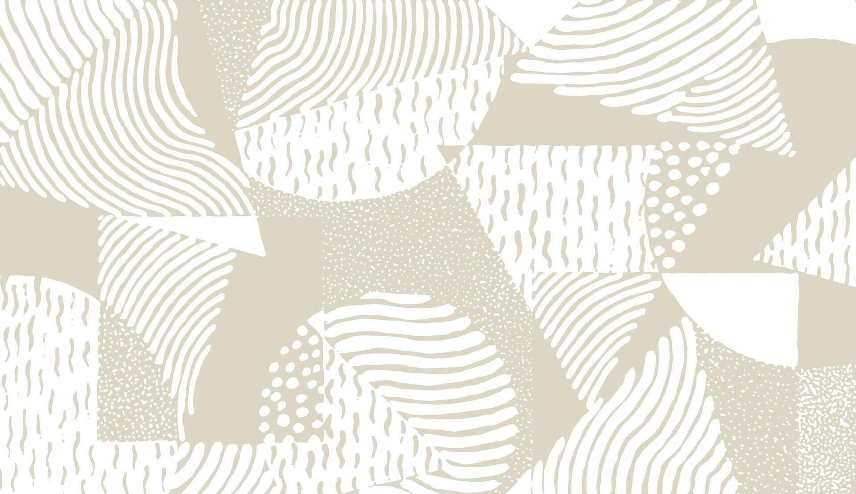 Abstract pattern with hand drawn lines, dots, and organic textures in neutral tones. Modern and minimal design, perfect for packaging, textile prints, and backgrounds. vector