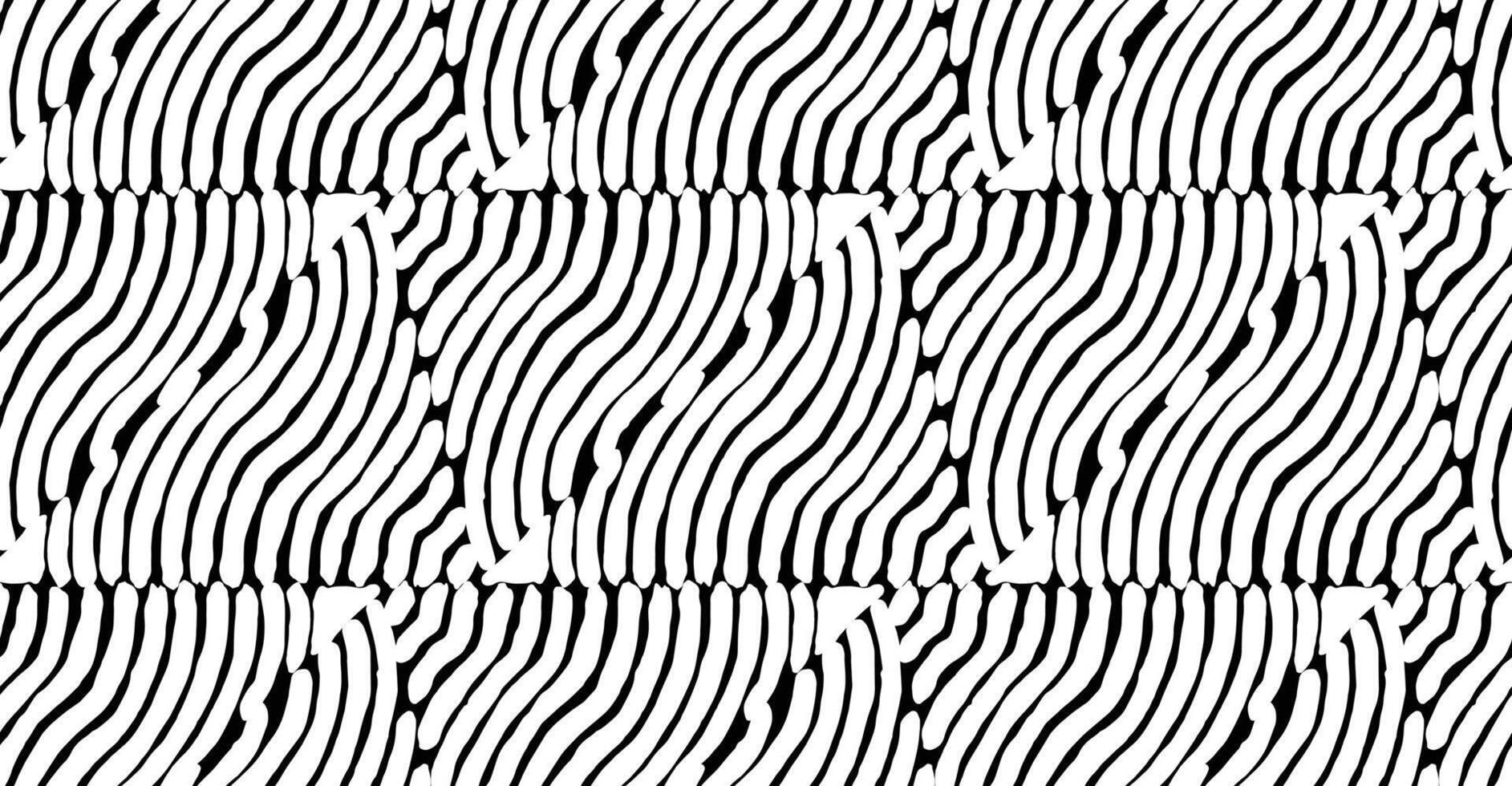 Hand drawn brush line abstract triangles seamless pattern, Japanese ethnic and tribal wood carving, block print texture background. Simple geometric graphic for textile, decoration, carpet vector