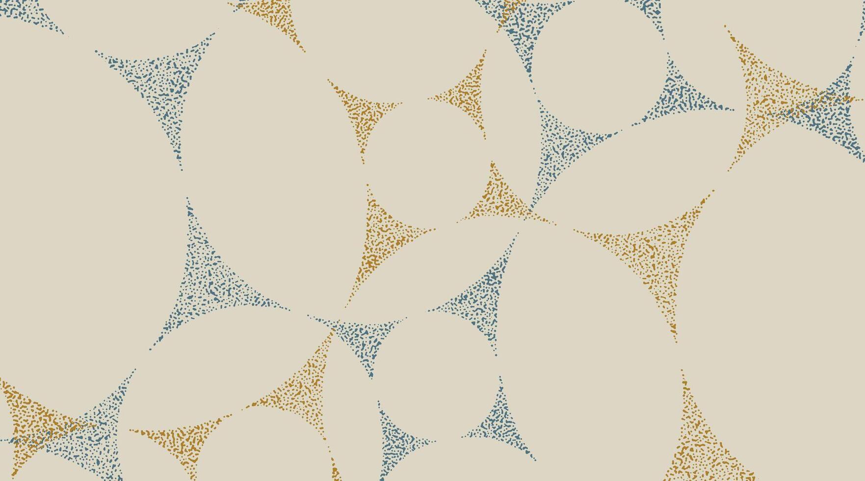 Hand drawn overlapping circles with stipples texture. Abstract geometric and dot surface background, simple graphic for textile, decoration vector