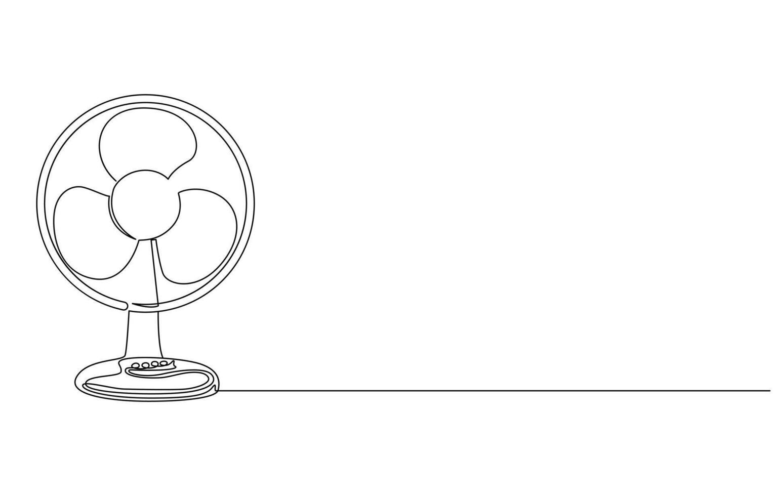 Continuous Line Drawing of an Electric Fan, Line Art Fan Illustration vector