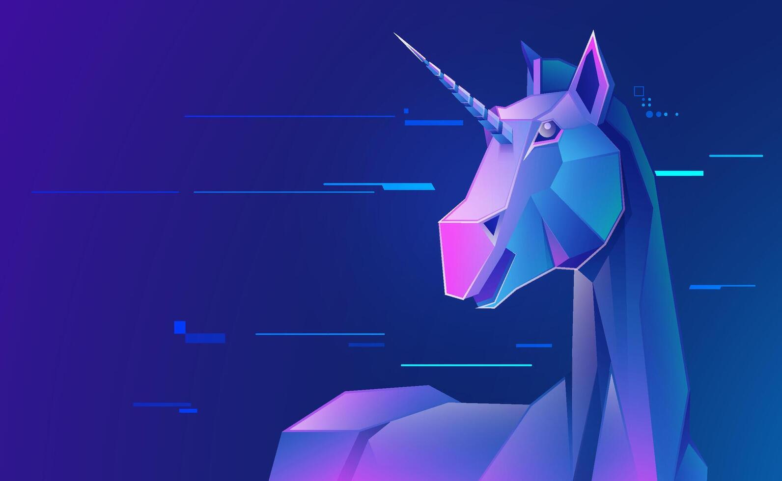 Abstract unicorn illustration in vibrant colors vector