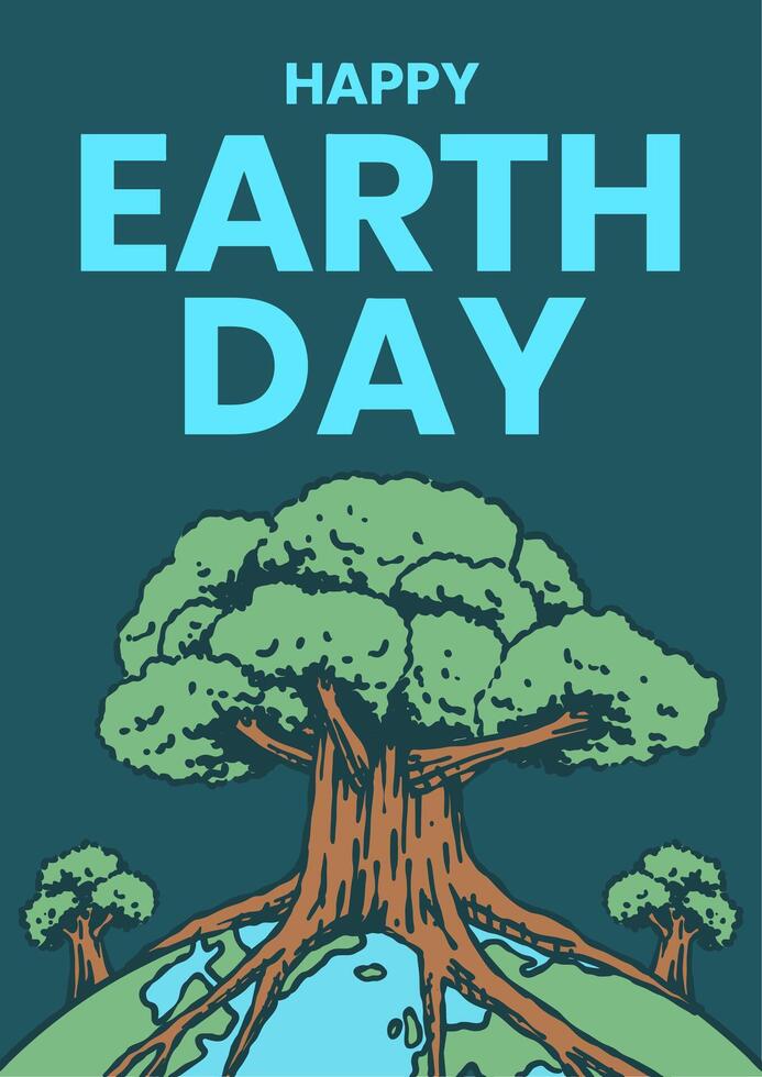 Tree illustration for Earth Day vector