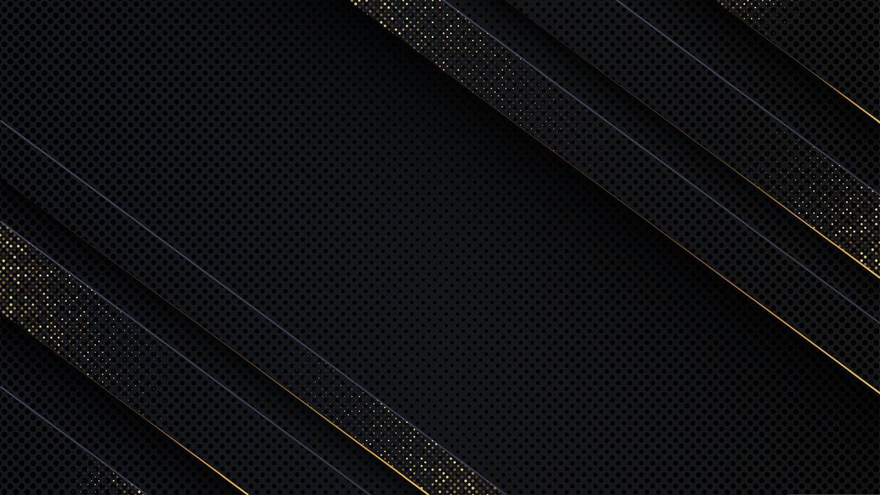 Carbon luxury abstract background with black overlap layers. Texture carbon with luxury glitters dots. vector