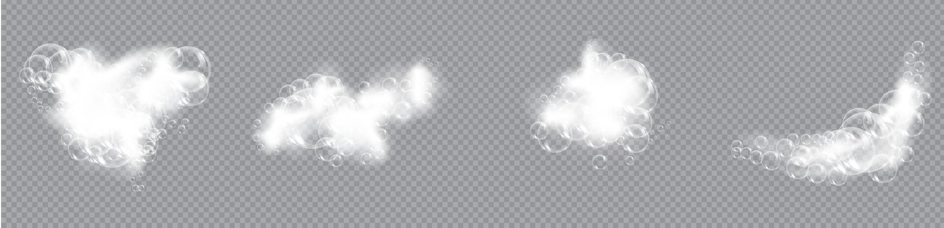 Soapy Lather with Floating Bubbles Illustration vector