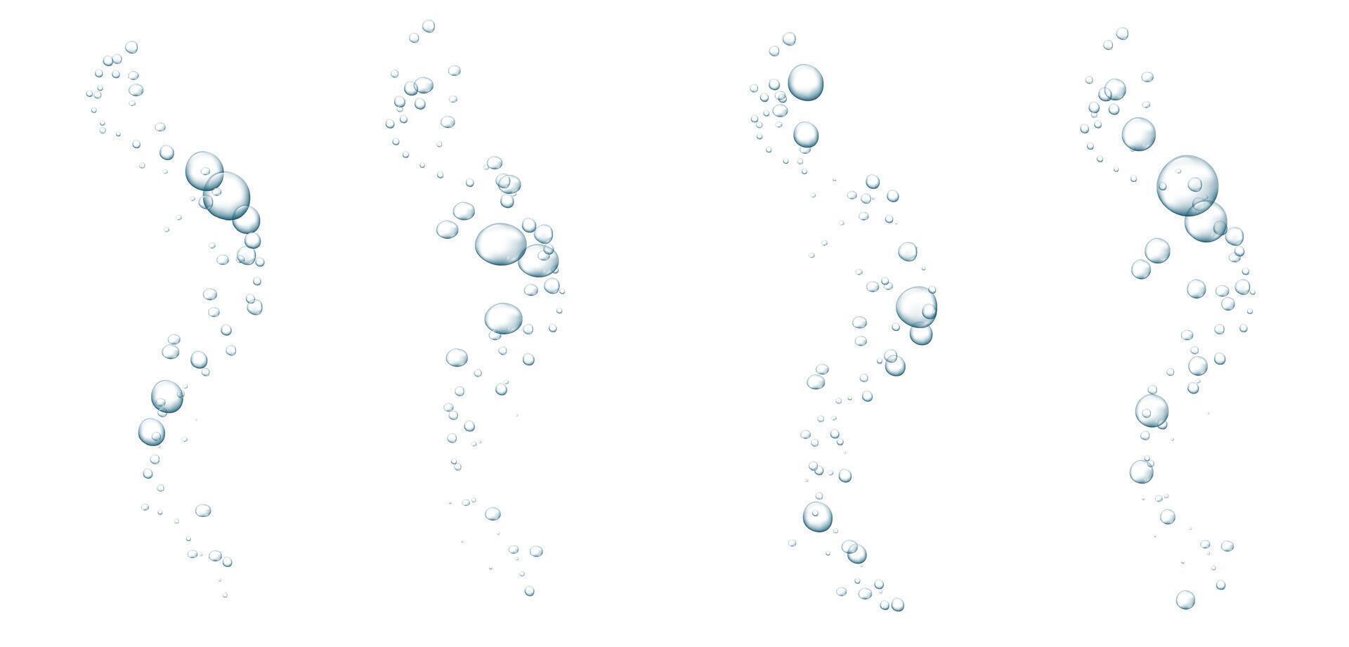 Blue Fizzy Bubbles in Water with Sparkling Stream Effect vector