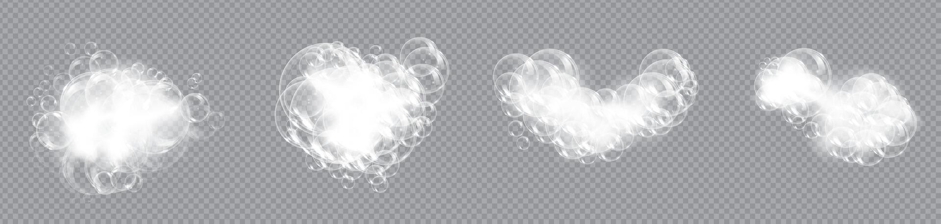 Fresh Soap Foam with Realistic Bubble Texture vector