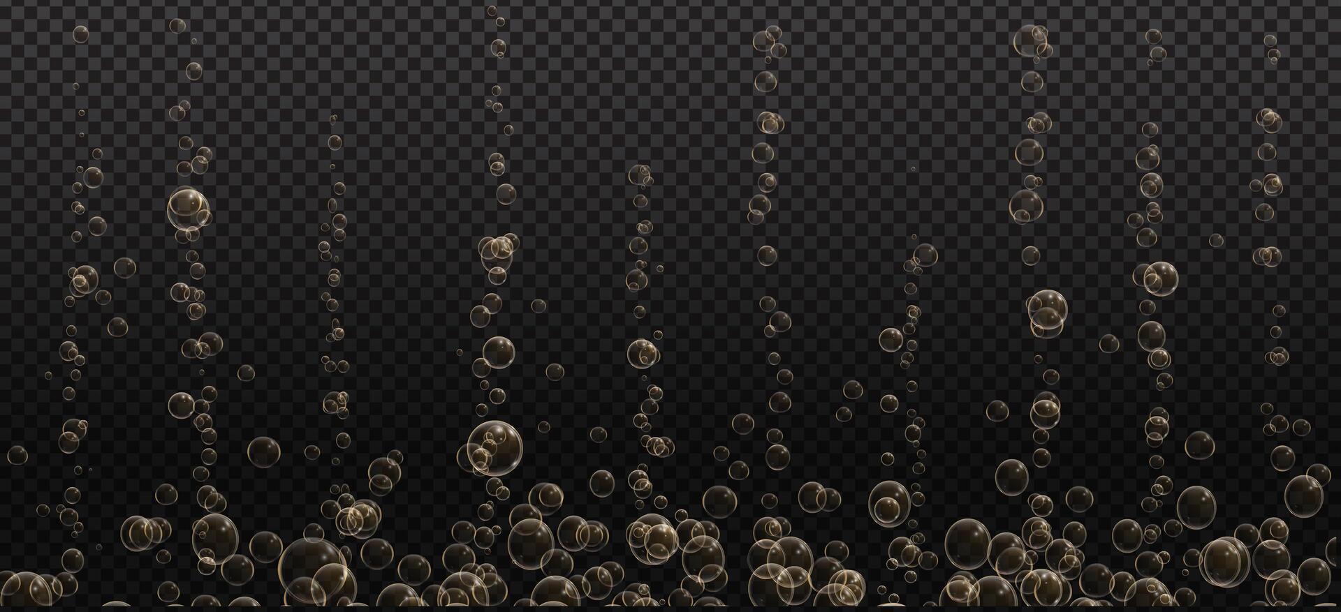 Floating Golden Air Bubbles with Light Reflections vector