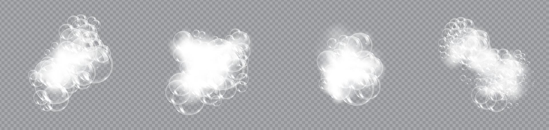 Collection of Bath Lather and Shampoo Bubbles vector