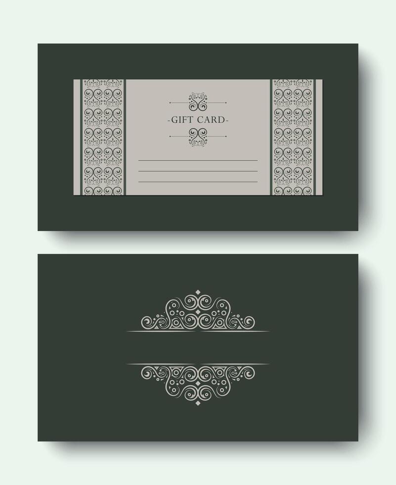 elegant Ornamented Gift Card Design Layout with Text Space. vector