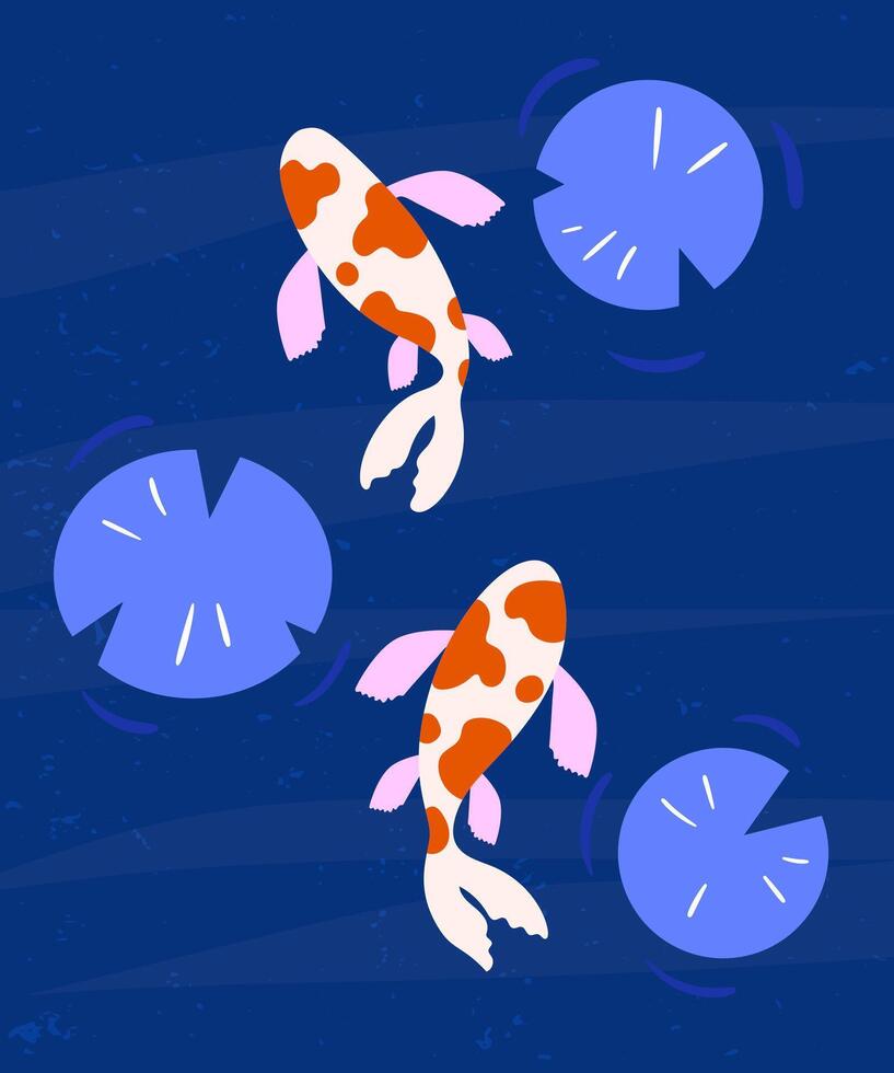 Koi fish minimalistic illustration vector