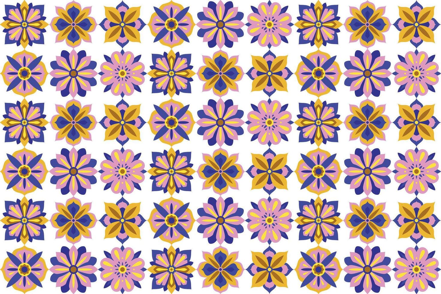 Colorful flowers pattern design vector