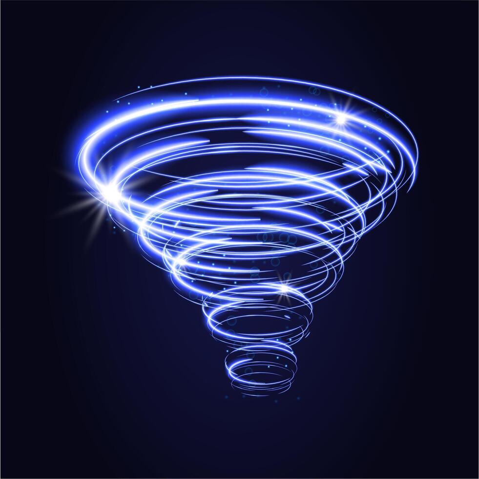 Shiny Spiral Tornado of Light and Gold Dust Particles vector