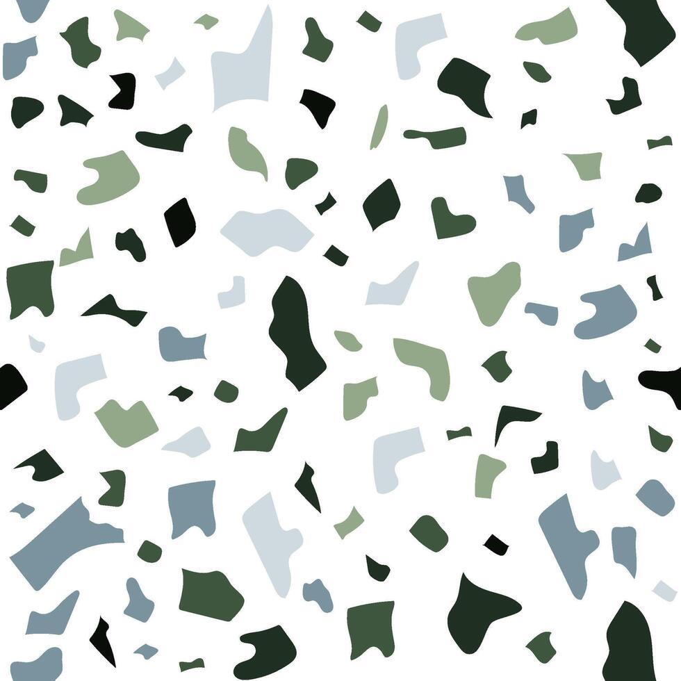 Terrazzo flooring seamless pattern. Modern illustration for fabric print, wrapping paper, flooring. Classic venetian terrazzo style of floor of natural stone, granite, quartz. vector