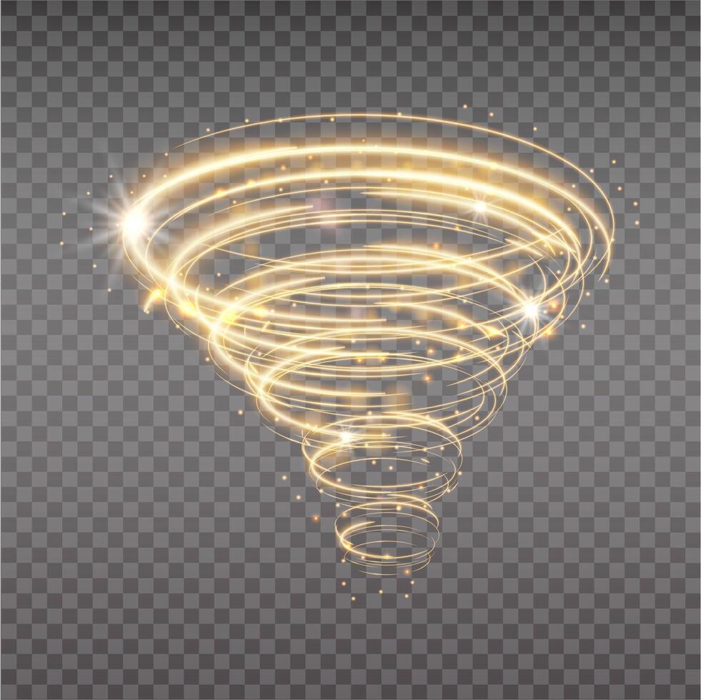 Bright Golden Swirling Vortex with Sparkle Effect vector