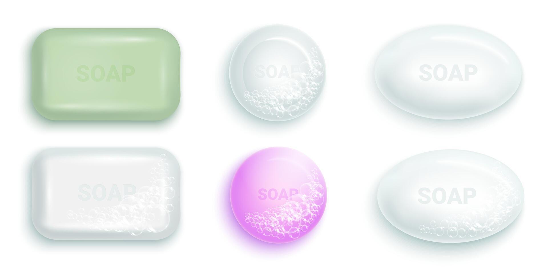 Different shapes of soap bars vector