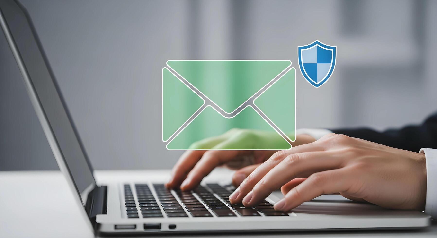 Secure Email on Laptop. photo