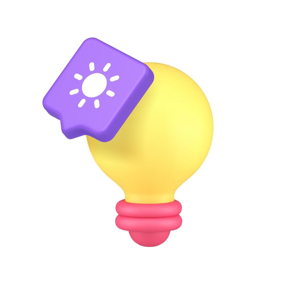 Colorful lightbulb with tag vector